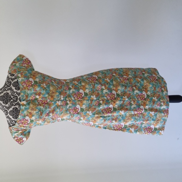 Handmade colourful vintage style dress, midi length, size approx 8-10 - Picture 4 of 4